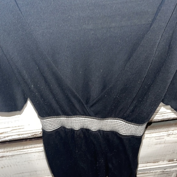 Agaci black blouse with black and white band size large never worn cute - Picture 5 of 7
